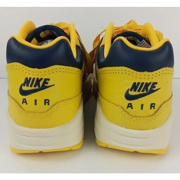 WOMENS NIKE AIR MAX 1 PREMIUM_NAVY/VARSITY MAIZE-NATURAL FJ5479-410 (6.5)