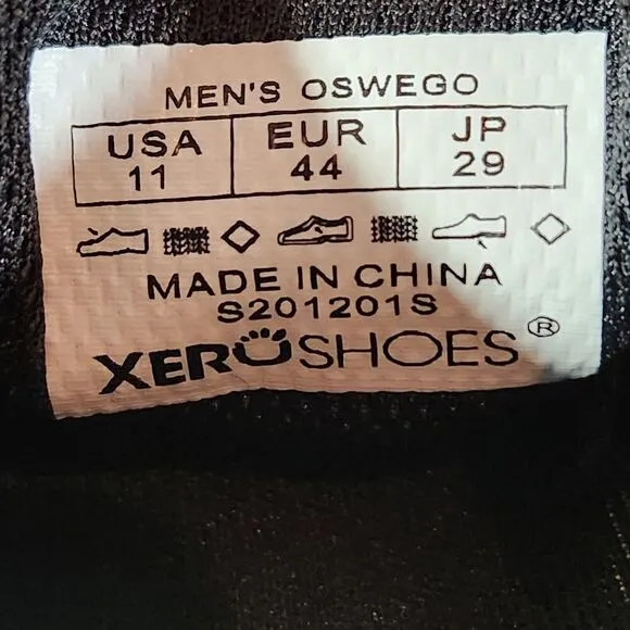 Xero Shoes Men's Size 11 Oswego Minimalist Exercise Cross Training Shoes Black