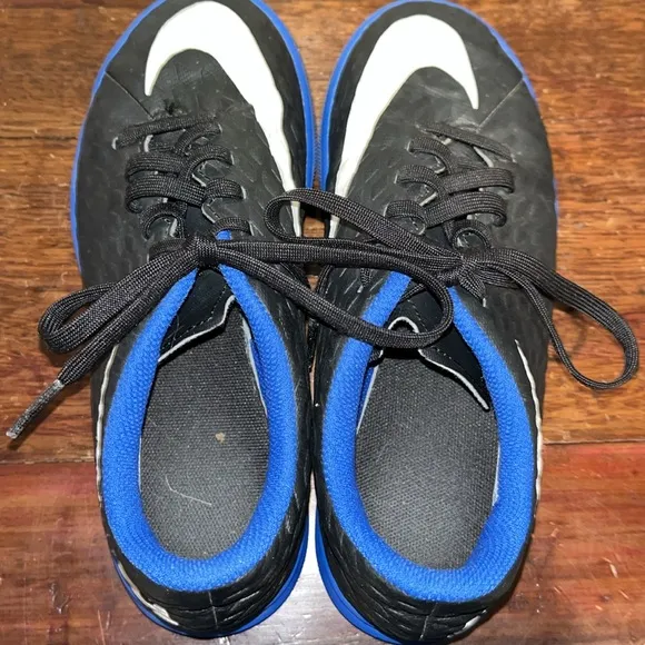 Youth Nike Duke Royal Blue Black Swoosh Hypervenom X Indoor Soccer Shoes 1Y Kids