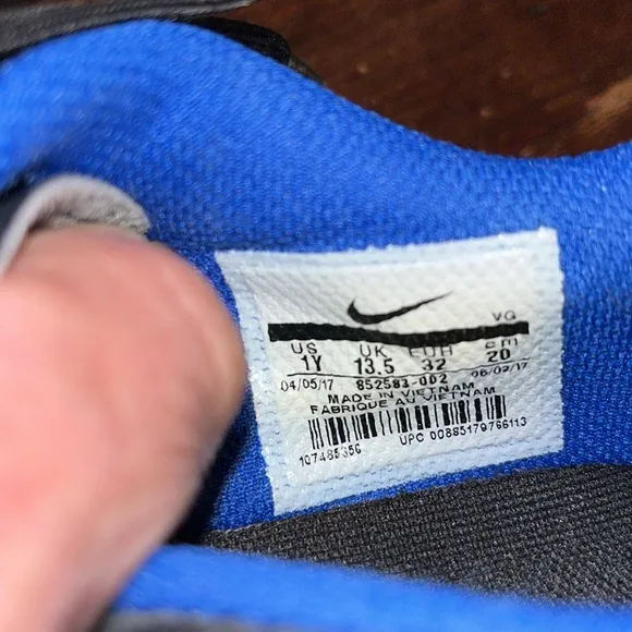 Youth Nike Duke Royal Blue Black Swoosh Hypervenom X Indoor Soccer Shoes 1Y Kids