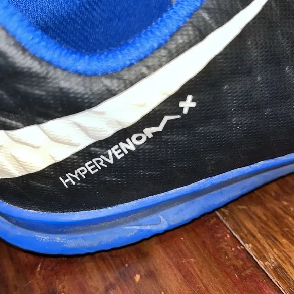 Youth Nike Duke Royal Blue Black Swoosh Hypervenom X Indoor Soccer Shoes 1Y Kids