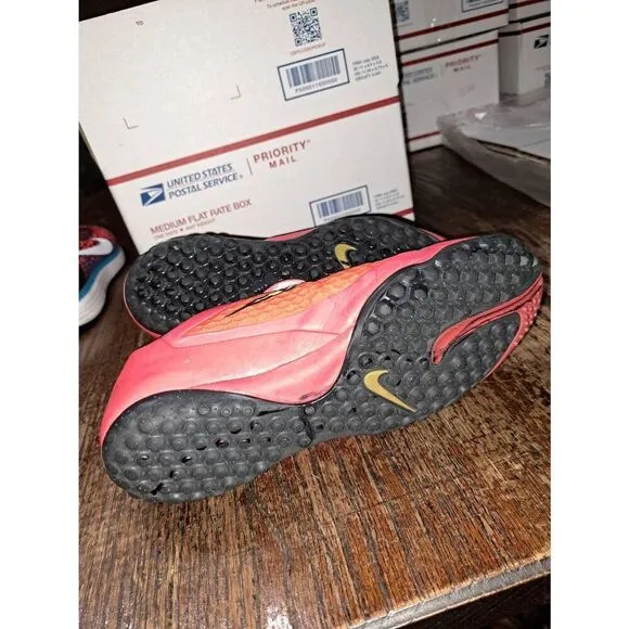 Youth Size 7.5 Nike Hypervenom Phatal Cleats Athletic Shoes Pink Orange Yellow