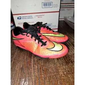 Youth Size 7.5 Nike Hypervenom Phatal Cleats Athletic Shoes Pink Orange Yellow