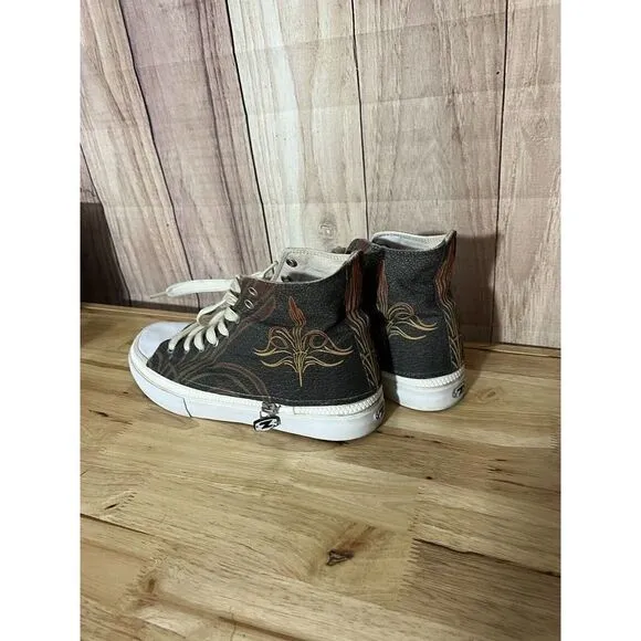 Zipz Sneakers High Top Fabric Sneakers Fire Sz Mens 8/ W 10