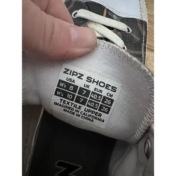 Zipz Sneakers High Top Fabric Sneakers Fire Sz Mens 8/ W 10