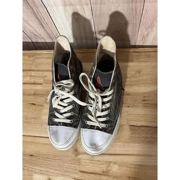 Zipz Sneakers High Top Fabric Sneakers Fire Sz Mens 8/ W 10