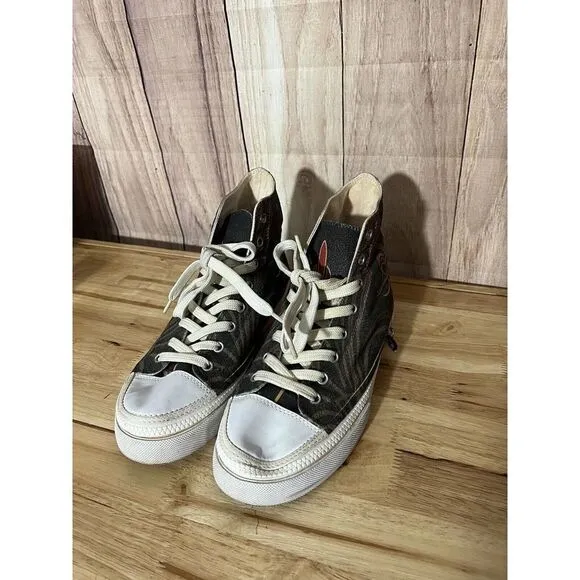 Zipz Sneakers High Top Fabric Sneakers Fire Sz Mens 8/ W 10